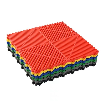 Two Components Non Slip Interlocking PP Garage Floor Tiles for Carwash Detailing Shop