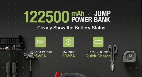 Digital Screen Heavy Duty Portable Jump Starter for Car Battery