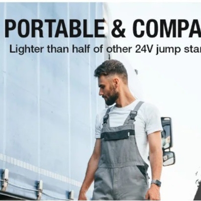 12V/24V Car Jump Starter with LED Light and USB-C Charging Output Newest Design 35000mAh