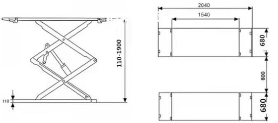 Customer Request Electric Car Lift Scissor Lift with 110/220/230/380/400V Power Supply