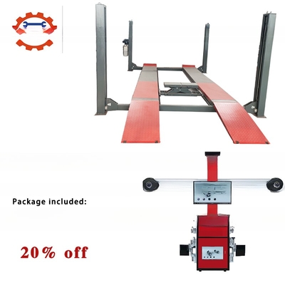 6000kg Garage Lift With Four Post And Double Cylinder Hydraulic Lift For Wheel Alignment