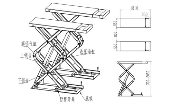 Lifting with CAR REPAIR MAINTANCE LIFTING 3.5T Surface Mounted Hydraulic Automotive Scissor Lift