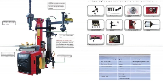 Right Help Arm Adaptor Auto Tire Repair Backward Three-Point Tire Pressing Type Tire Changer Machine