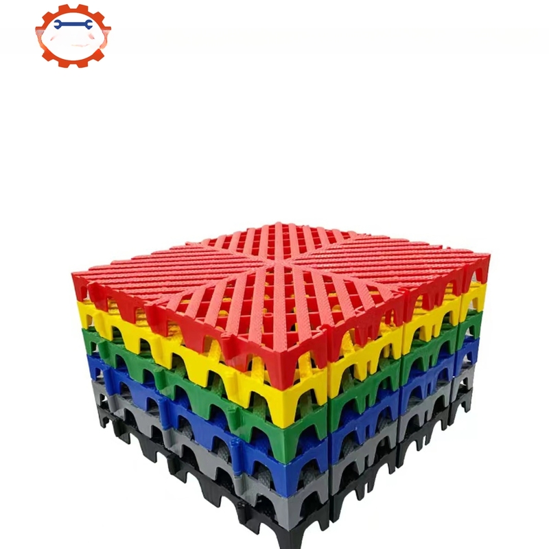 Two Components Non Slip Interlocking PP Garage Floor Tiles for Carwash Detailing Shop