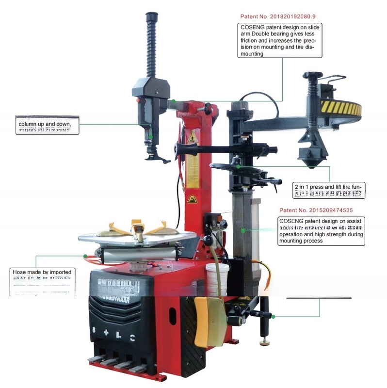 8-10Bar CE Custom Three Points Automatic Tile Back Tire Changer with Right Help Arm