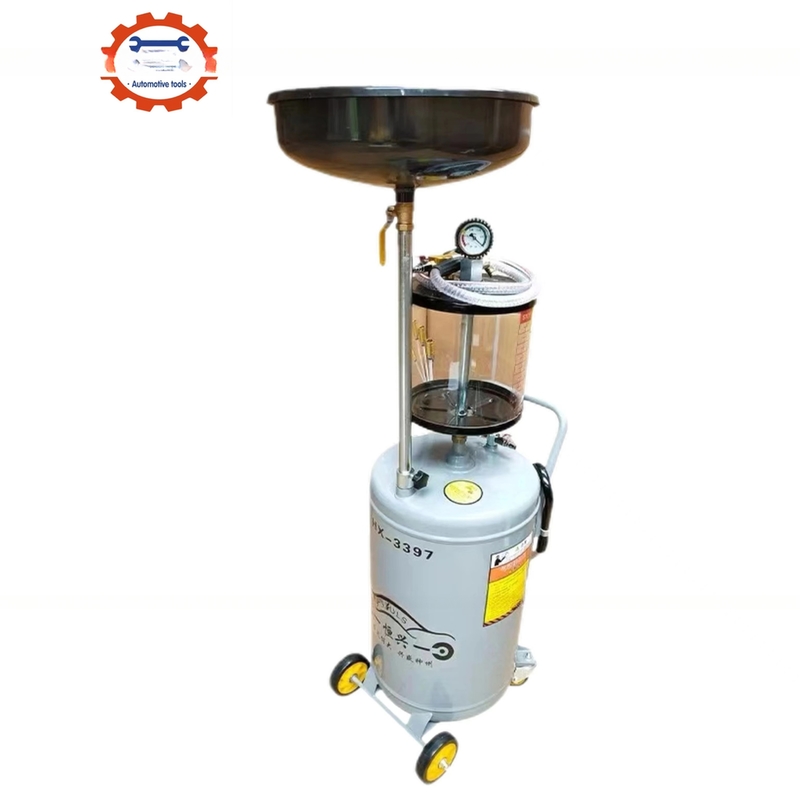 High Capacity 80L Red Pressured Oil Drain Tank with Rotary Pump Vacuum Oil Lift Drainer