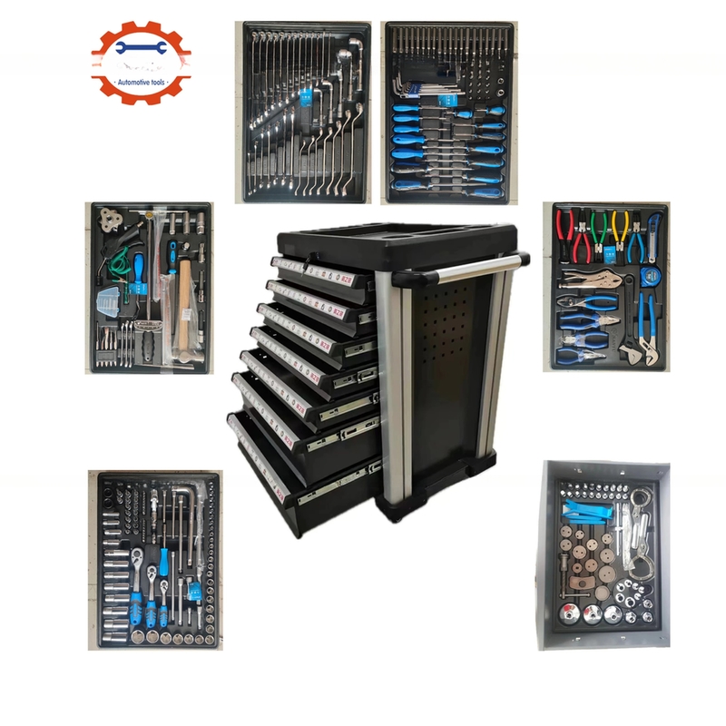 Car Repair Workshop Tool Cabinet with 7 Drawers and Heavy Duty Stainless Steel Rolling Box